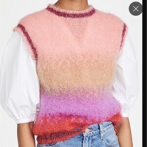Rose Carmine mohair knit vest